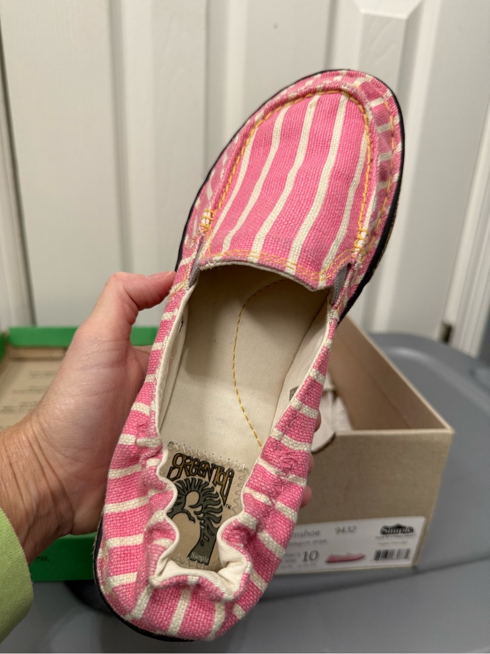 Kids Pink Stripe Slip-On Shoes